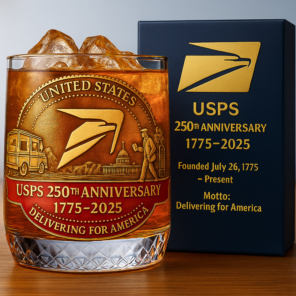 USPS 250 — “Delivering for America” Rocks Glass