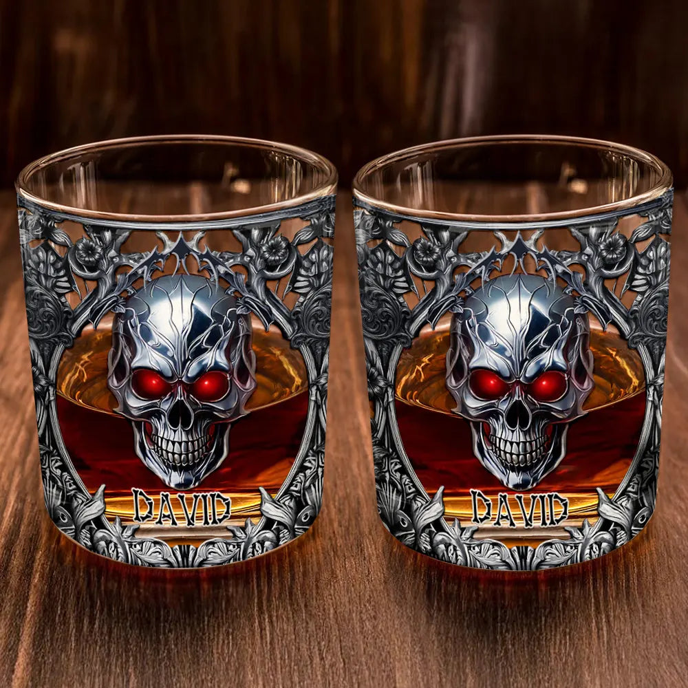 Skeleton Gothic Favorite Spirit Is Whiskey - Personalized Whiskey Glass