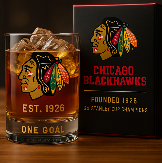 🏒 Chicago Blackhawks Commemorative Whiskey Glass