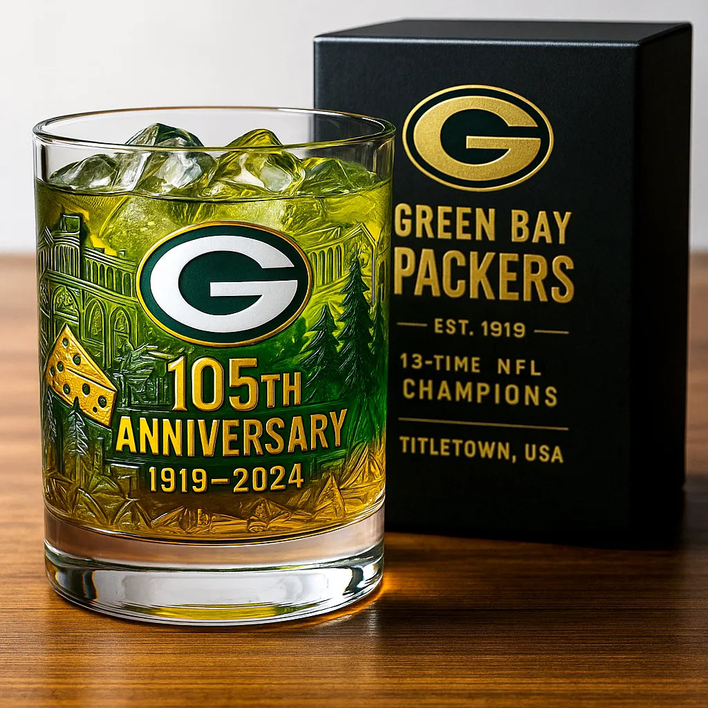 🏈 NFL Team🔥Green Bay Packers 105th Anniversary Whiskey Glass