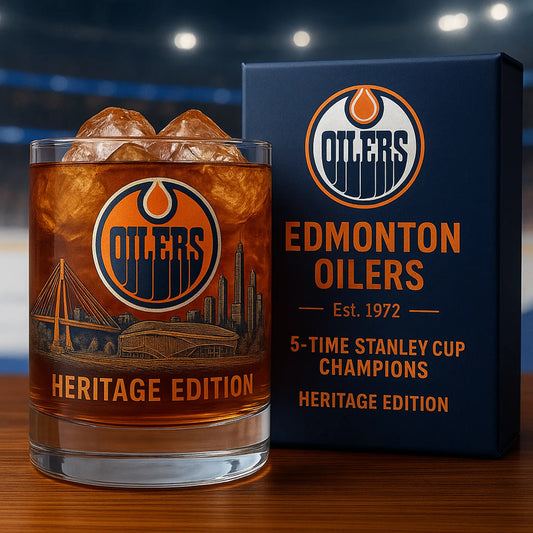 Edmonton Oilers Stanley Cup Champions Whiskey Glass