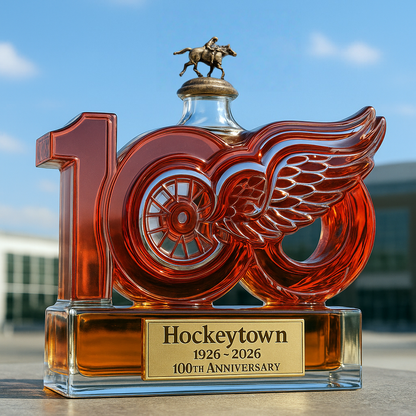 🏒 NHL Team🔥Detroit Red Wings 100th Anniversary Whiskey Bottle