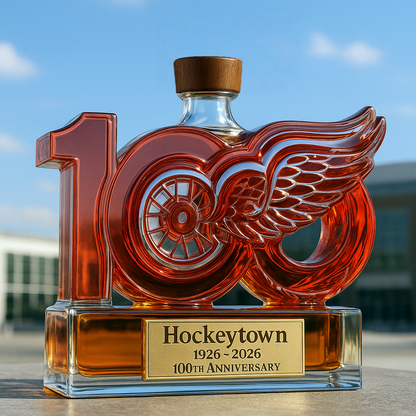 🏒 NHL Team🔥Detroit Red Wings 100th Anniversary Whiskey Bottle