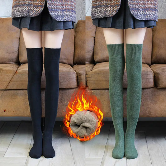 Buy 1 Get 2 Free - Warm and Over-the-Knee, Woolen Socks – Knitted, Non-Slip, Stylish Comfort