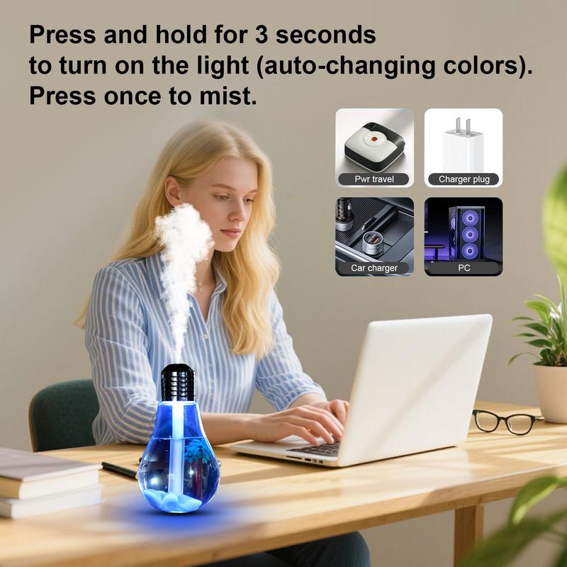 7-Color Auto-Changing Bulb Humidifier