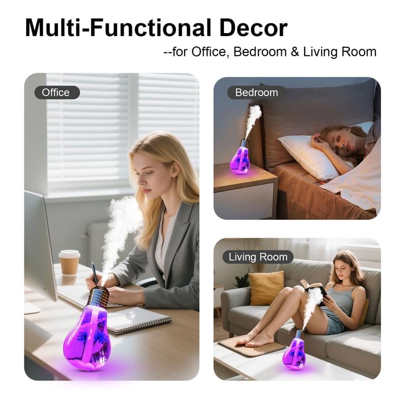7-Color Auto-Changing Bulb Humidifier
