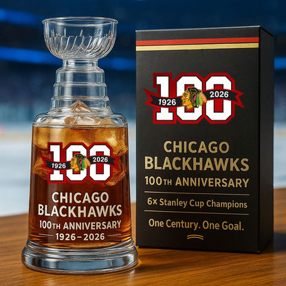 🏒 NHL Team🔥Detroit Red Wings 100th Anniversary Whiskey Glass