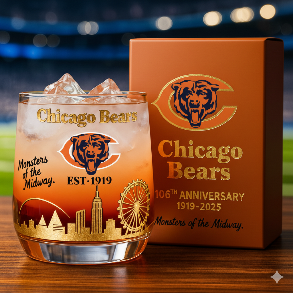 ⚾️Chicago Bears 106th Anniversary Whiskey Glass