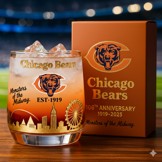 ⚾️Chicago Bears 106th Anniversary Whiskey Glass