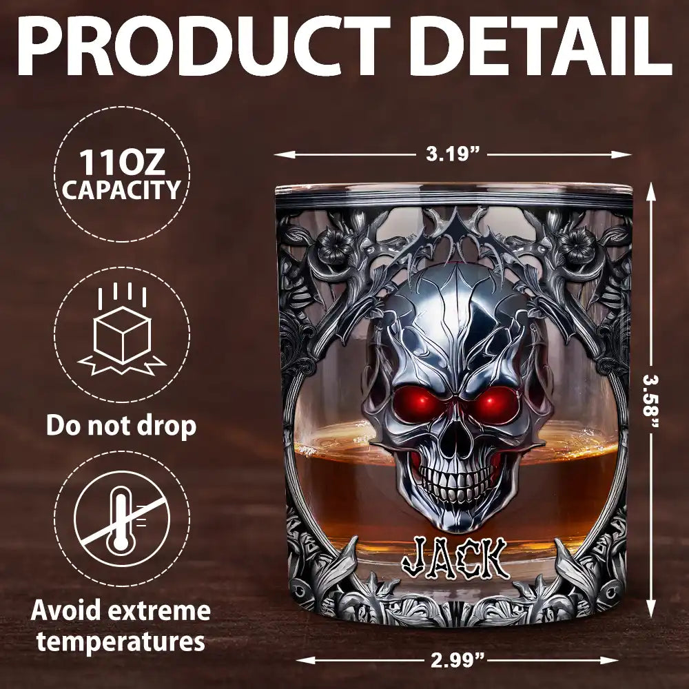 Skeleton Gothic Favorite Spirit Is Whiskey - Personalized Whiskey Glass