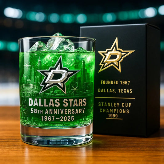 🏒 NHL Team🔥Dallas Stars 58th Anniversary whiskey Glass