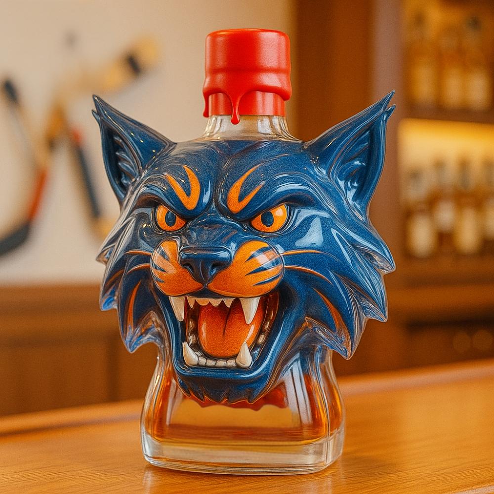 🏒 NHL💙🥃Edmonton Oilers Hunter the Lynx Whiskey Bottle