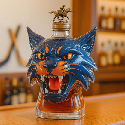 🏒 NHL💙🥃Edmonton Oilers Hunter the Lynx Whiskey Bottle