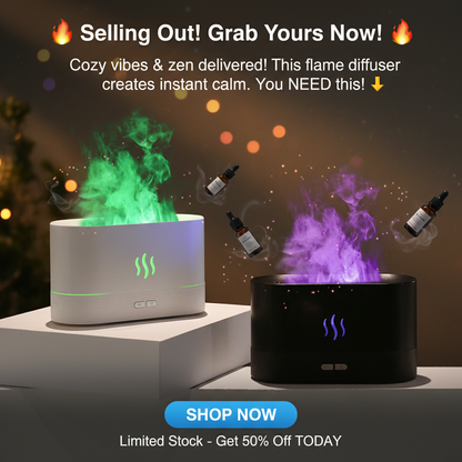 KINSCOTER Aroma Diffuser Air Humidifier Ultrasonic Cool Mist Maker Fogger Led Essential Oil Flame Lamp Difusor