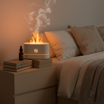 KINSCOTER Aroma Diffuser Air Humidifier Ultrasonic Cool Mist Maker Fogger Led Essential Oil Flame Lamp Difusor